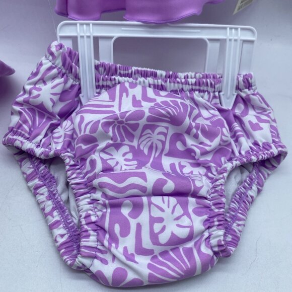 George Baby Infant Girls Rashguard Set UPF 50 Shirt Swim Diaper Bucket Hat 0-3 M - Picture 4 of 13